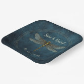 blauw donker gotisch mystiek libel bruiloft papieren bordje (Gebogen)