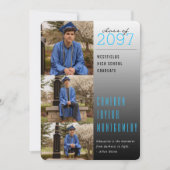 Blauw donker tot licht Citaat 3 Foto modern Afstud Aankondiging (Voorkant)