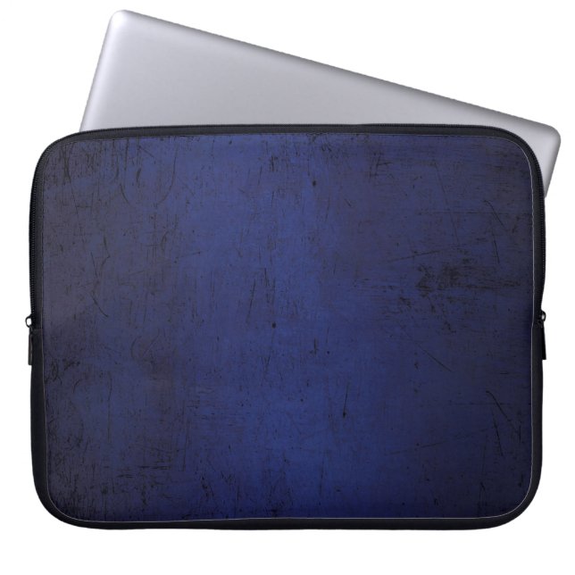 Blauw, donkerbehangselpapier, textuur laptop sleeve (Voorkant)