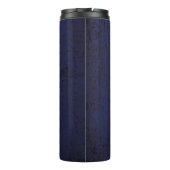 Blauw, donkerbehangselpapier, textuur thermosbeker (Achterkant)