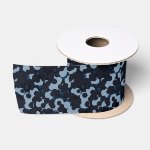 blauw, donkerblauw, lichtblauw abstract satijnen lint