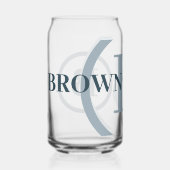 Blauw Donkerblauw Monogram Naam Blikvorm Glas (Voorkant)