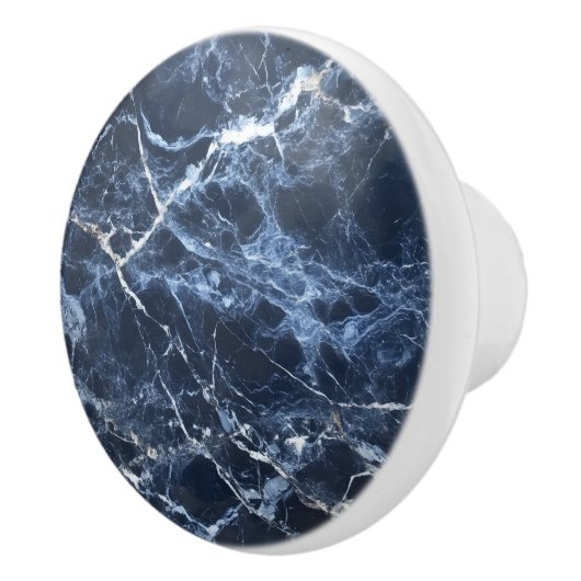 Blauw donkermarmeren patroon keramische knop (Rechts)