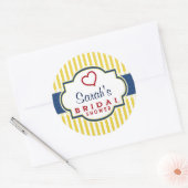 Blauw, donkerrood, geel Vrijgezellenfeest Ronde Sticker (Envelop)