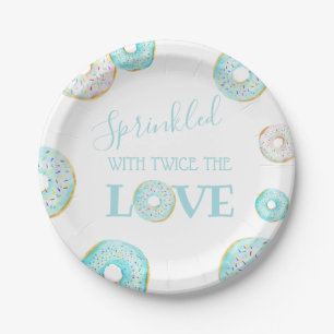 Blauw Donut Baby-prinkessenpapier Bord