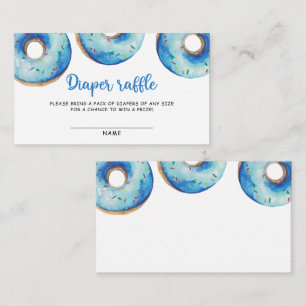 Blauw Donut diaper-baby shower Informatiekaartje