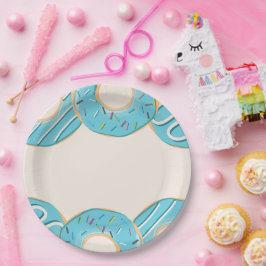 Blauw Donut Genot Papieren Bordje