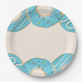 Blauw Donut Genot Papieren Bordje