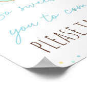 Blauw Donut zo zoet Birthday-teken Poster (Hoek)