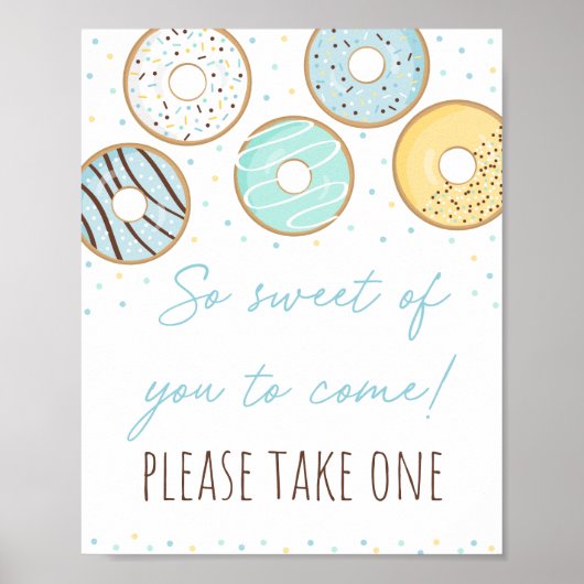 Blauw Donut zo zoet Birthday-teken Poster (Voorkant)