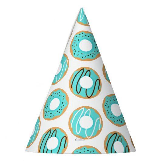 Blauw Donuts Patroon Feesthoedjes (Links)