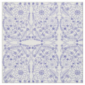 Blauw Doodle Bloem Stof (Swatch)