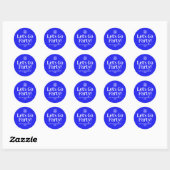 Blauw Doodle Disco Bal Bachelorette Feest Ronde Sticker (Vel)