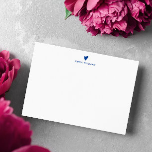 Blauw Doodle hart formele klassieke familie Notitiekaartje