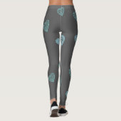 Blauw Doodle Hearts Grey Leggings (Achterkant)