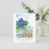 blauw door het zee briefkaart (Staand voorkant)