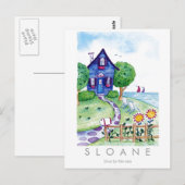 blauw door het zee briefkaart (Voorkant / Achterkant)