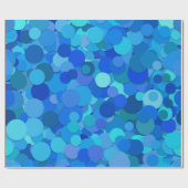 blauw dot confetti inpakpapier (Vlak)