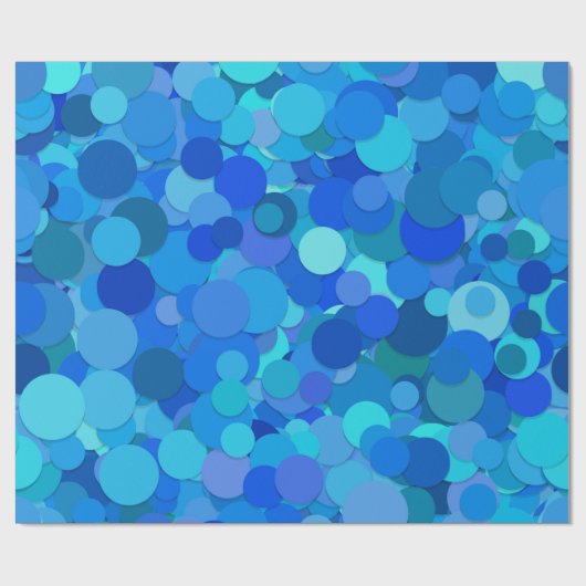 blauw dot confetti inpakpapier (Vlak)