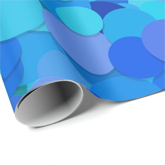 blauw dot confetti inpakpapier (Rol Hoek)