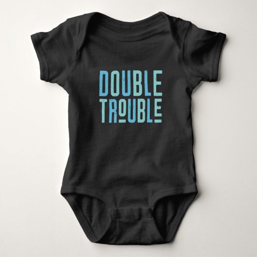 Blauw Double Trouble T-shirt (Voorkant)