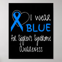 Blauw draag voor Sjogren's Syndrome Awareness Ribb
