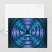 Blauw draaiend atoom briefkaart (Voorkant / Achterkant)
