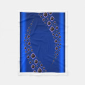 Blauw Draaikolk Schoppenpatroon Fleece Deken (Voorkant)