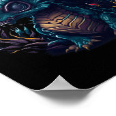 blauw-draak-met-paarse-hoofd-paarse-hoofd poster (Hoek)