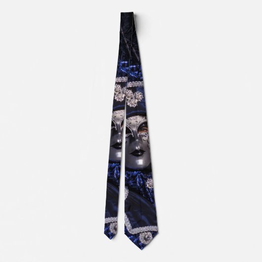 Blauw dragen bij het Carnaval van Venetië Stropdas (Achterkant)
