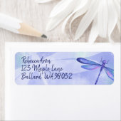 Blauw Dragonfly-adres Mailing Label (Insitu)