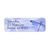 Blauw Dragonfly-adres Mailing Label (Voorkant)