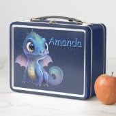 Blauw Draken Metaal Lunchbox Aanpassen (In situ)