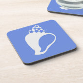 Blauw drank coaster met schelp bier onderzetter (Linkerzijde)