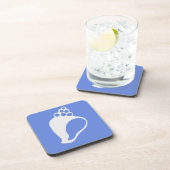 Blauw drank coaster met schelp bier onderzetter (Rechterzijde)