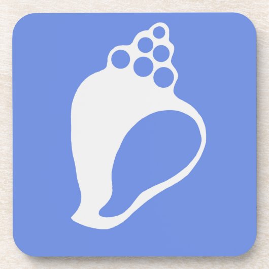 Blauw drank coaster met schelp bier onderzetter (Voorkant)
