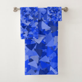 Blauw Driehoek Patroon Bad Handdoek