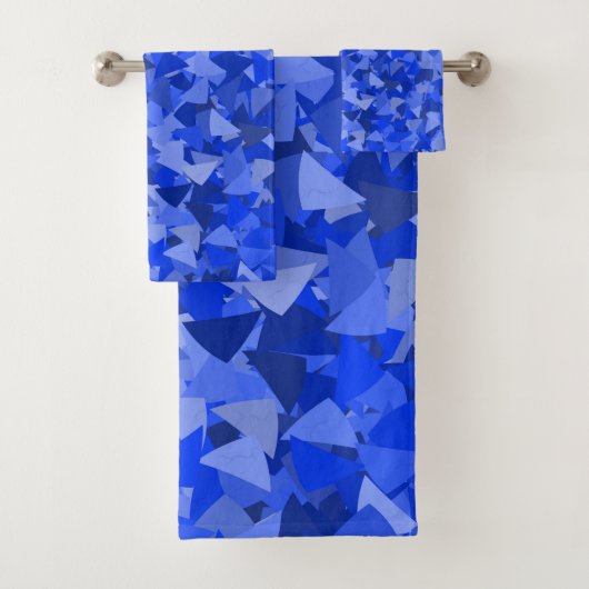 Blauw Driehoek Patroon Bad Handdoek (Insitu)