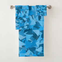 Blauw Driehoek Patroon Bad Handdoek
