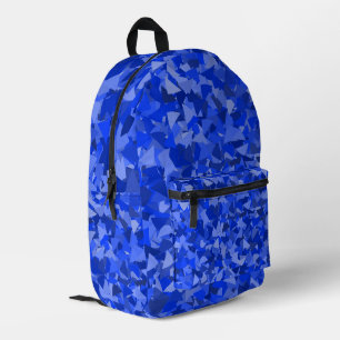 Blauw Driehoek Patroon Bedrukte Rugzak