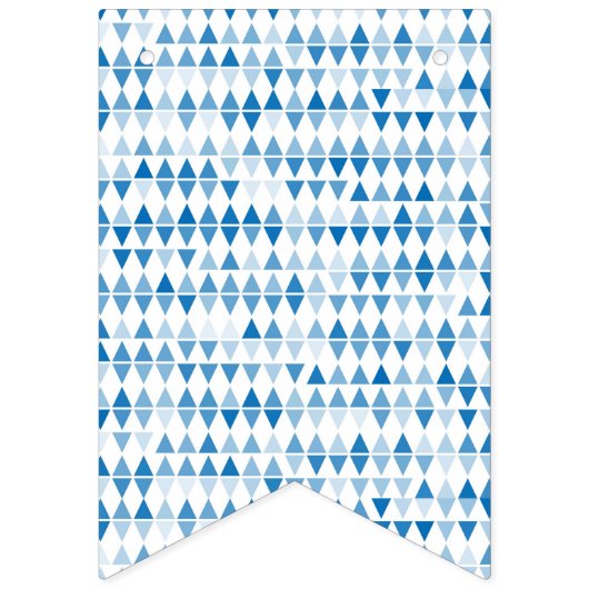 Blauw Driehoek Patroon Bunting Flags – Modern Deco Vlaggetjes (Eerste vlag)