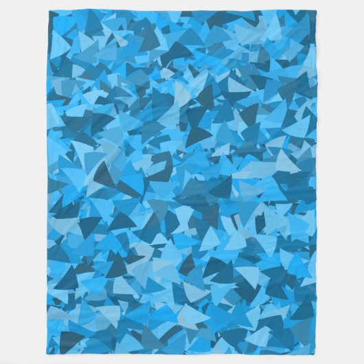Blauw Driehoek Patroon Fleece Deken (Voorkant)