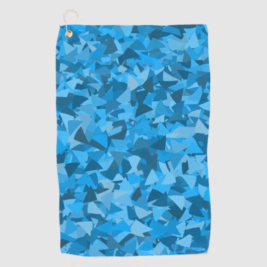 Blauw Driehoek Patroon Golfhanddoek (Voorkant)