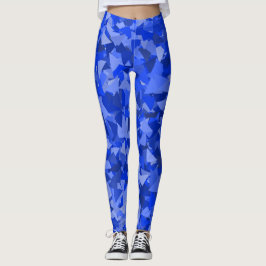 Blauw Driehoek Patroon Leggings