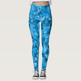 Blauw Driehoek Patroon Leggings