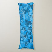 Blauw Driehoek Patroon Lichaamskussen (Voorkant Verticaal)