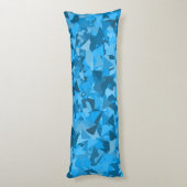 Blauw Driehoek Patroon Lichaamskussen (Achterkant (Verticaal))