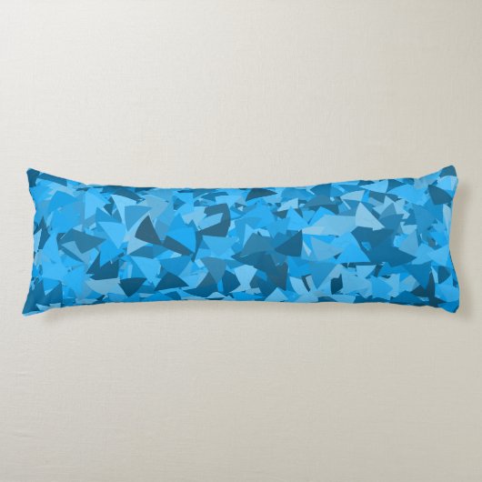 Blauw Driehoek Patroon Lichaamskussen (Voorkant)