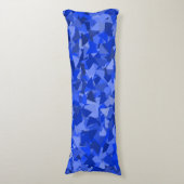 Blauw Driehoek Patroon Lichaamskussen (Voorkant Verticaal)