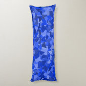 Blauw Driehoek Patroon Lichaamskussen (Achterkant (Verticaal))